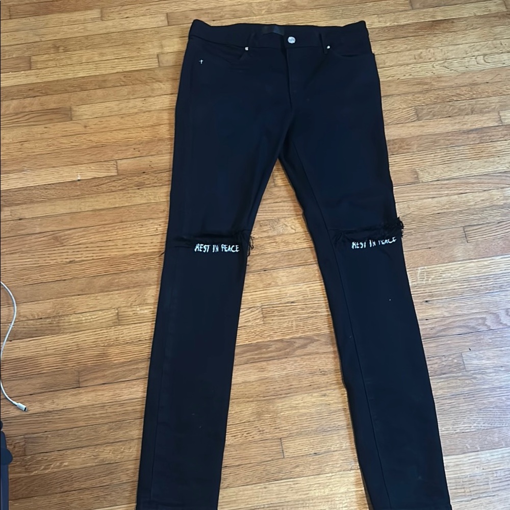 RtA Black Ripped Skinny Jeans